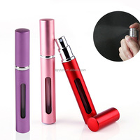 Mini atomiseur de parfum bouteille de pulvérisation de poche de voyage en aluminium 5ml bouteille de parfum en verre cosmétique rechargeable avec fenêtre transparente
