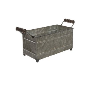 Juego de 3 macetas de metal galvanizado de forma ovalada para el hogar y el jardín, macetas decorativas para flores con asas de cuerda - Product Image 6