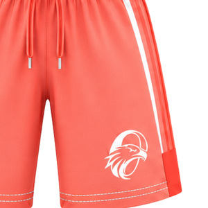 Shorts de rugby personnalisés orange corail et blanc, uniforme d'équipe respirant et léger, vêtements de sport personnalisés pour l'entraînement, performance athlétique - Product Image 5