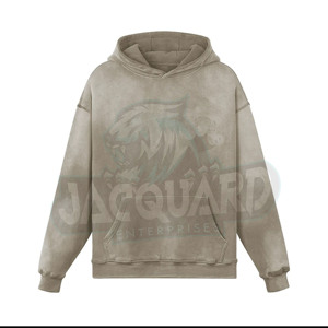 Sweat à capuche épais de qualité supérieure 100% coton, personnalisable avec logo, impression DTG, coupe oversize, molleton uni, unisexe - Product Image 2