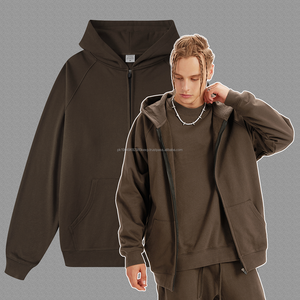 Ropa de calle con impresión de logotipo personalizado, sudaderas con cremallera de algodón liso en blanco para hombre, de gran tamaño Sudadera con capucha de alta calidad, envío DDP - Product Image 1