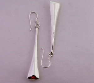 <b>Solid</b> 925 Sterling <b>Silver</b> Tapered Stick Drop <b>Earrings</b> | Minimalist Long Dangle Fine Jewelry Gift for Women Wholesale Price - Product Image 3