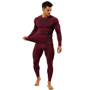 Ensemble de vêtements de sport pour homme, t-shirt à manches longues et leggings de compression personnalisés, séchage rapide, extensible, pour la salle de sport, la remise en forme, l'entraînement sportif - Product Image 6