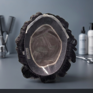 Perruque Cheveux Bouclés Birmans Ondulés Profonds avec Dentelle Suisse et Monofilament, Toupet en Cheveux Humains - Product Image 1