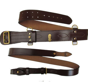 Cinturón de Cuero para Espada Geoffrey SAM BROWNE con 1 Correa Cruzada - Cuero Negro con Herrajes Plateados y Diseño de Logotipo - Product Image 4