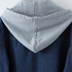 Sudadera con Capucha de Mezclilla para Mujer, Personalizada, Informal, Transpirable, de Manga Larga, con Cierre de Botones, para Invierno, con Servicio OEM - Product Image 4