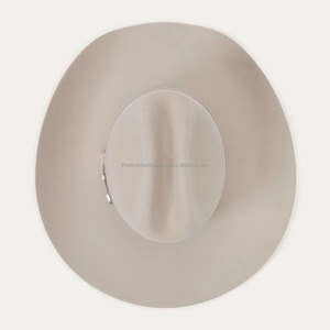 Light Grey Wool Felt Cowboy Hat Western Outback Hats <b>Men</b> Women Silver Belly Wide Brim Sombrero Casual Outdoor <b>Winter</b> Classic <b>Cap</b> - Product Image 2