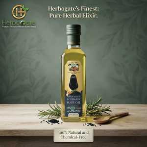 Herbal Black Seed & Rosemary Hair Oil Botanical Hair Nourishing Formula Lightweight Oil <b>Scalp</b> <b>Massage</b> Daily Beauty Product OEM - Product Image 1