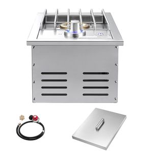 Quemador Lateral de Propano Líquido de 17,000 BTU para Estufas de Gas, Acero Inoxidable 304, Cocina Exterior, Convertible a Gas Natural - Product Image 1