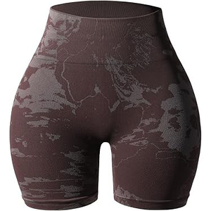 Shorts de sport pour femme à taille mi-haute, sans couture, respirants, effet push-up, style streetwear, séchage rapide, pour le yoga et l'entraînement - Product Image 5