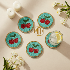 2026 Premium <b>Beaded</b> <b>Coaster</b> Flower Shape Elegant Design 10mm Thick Table Decor Sustainable Drink Pad Dining Wedding Events - Product Image 6