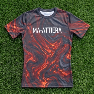 <b>Men</b> Long Sleeve Compression Shirt Black Lava Print Gym Fitness Running Sportswear Performance Athletic <b>Base</b> <b>Layer</b> - Product Image 5