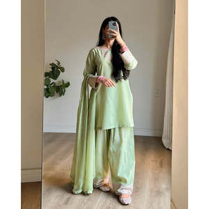 Designer Women's Party Wear Top with Farashi Salwar Elegant Set - Product Image 4