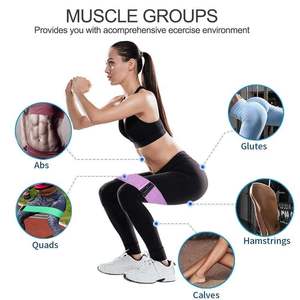 Custom Women's Home Fitness Accessories Elastic Hip Circle Anti-Slip Strength Training Booty Resistance <b>Bands</b> for <b>Exercise</b> - Product Image 5