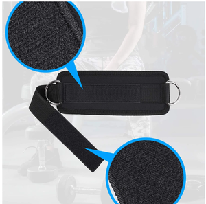 Correas de tobillo ajustables de neopreno con anillo en D, protección profesional para máquina de cable, muñequera acolchada para gimnasio, para ejercicios de glúteos y piernas. - Product Image 4