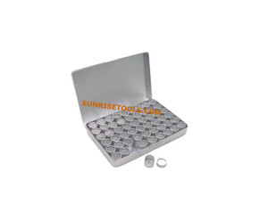 Ensemble de tailles de bagues en plastique, outils de test de bijoux ronds avec boîte en aluminium, 54 boîtes de 22 mm pour la fabrication de bijoux DIY SUNTOOLS/STIPL - Product Image 2