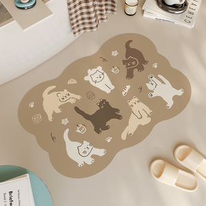 Alfombra de Baño con Estampado de Gato en Forma de Nube, Base de Goma Antideslizante, Diseño Moderno para Baño - Product Image 3
