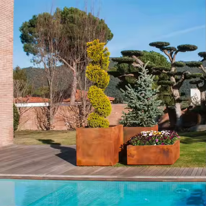 Jardinière personnalisée grande taille en métal pour extérieur, décoration pour arbre ou fleurs en pot - Product Image 1