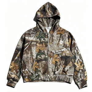 Wholesale <b>Camouflage</b> <b>Tracksuit</b> Full Sleeve Hooded Zipper Casual Wear Winter Polyester Material Side Pockets Drawstring Closure - Product Image 2