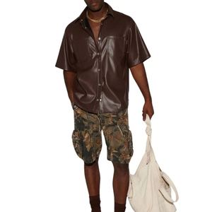 Camisas Casuales de Cuero Auténtico de Inspiración Vintage para Hombre, Cierre de Botones, Cuero de Oveja Suave y Transpirable, Venta al Por Mayor Premium OEM - Product Image 4