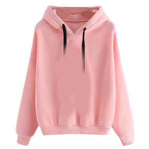 Sudadera con Capucha Unisex para Mujer, Color Sólido, Tejida en Algodón, Estilo Holgado Informal, para Otoño, Corte Regular - Product Image 3