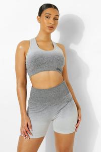 Conjunto Deportivo de Punto para Mujer, Top Corto y Pantalones Cortos por Encima de la Rodilla, Color Sólido, Transpirable, para Gimnasio, Yoga - Product Image 1