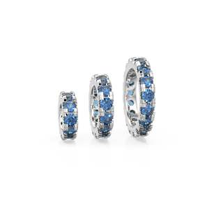 Breloque ronde en or 14 carats avec saphir bleu, Breloque roue de saphir, Support de breloque rond, Connecteur de bande éternité en saphir rond - Product Image 6