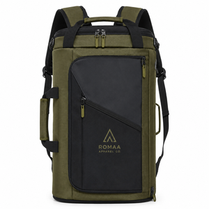Bolsa de Viaje Convertible Personalizada Verde Oliva y Negra, Resistente al Agua, con Múltiples Bolsillos, para Fin de Semana o Deportes - Product Image 4