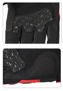 Guantes de Carreras de Dedo Completo, Material PU Antideslizante, para Ciclismo al Aire Libre, Unisex, Cierre de Velcro, Rojo y Negro - Product Image 5