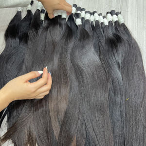 Extensiones de cabello humano de la mejor calidad, cabello natural liso y color negro natural, listo para enviar. - Product Image 1