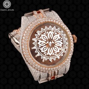 Charm_Jewels Luxury Women's <b>Diamond</b> <b>Watch</b> 38mm Round Analog Quartz Stainless Steel Band Folding Clasp - Product Image 2