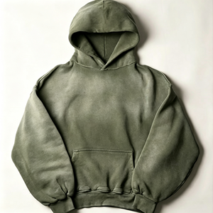 Acid Wash Hoodie Garment Dyed Sweatshirt Oversized Hooded <b>Top</b> Vintage Faded Finish <b>Long</b> <b>Sleeve</b> Urban Casual Apparel Wholesale - Product Image 4