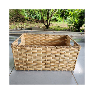 Natural Cattail Basket Premium Grade Woven Storage Bin Open Top For International Market Bulk Wholesale Export Container - Product Image 3
