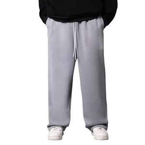 Nuevos Pantalones Deportivos Casuales de Felpa Tejida para Hombre 2026, Estilo Baggy de Pierna Recta, con Cordones Ajustables y Corte Relajado - Product Image 5