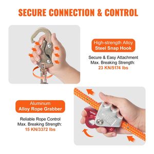 Equipo de Escalada de Árboles de 10 pies (3 m) con Núcleo de Acero de 16 mm, Línea de Escalada de Aleación de Aluminio con Gancho de Seguridad, Accesorios de Escalada - Product Image 5