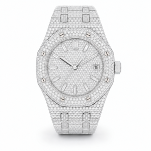 Luxury High Quality Full Iced Out Moissanite Watch Stainless Steel Alloy Case Square Design Pave Dial Unisex Quartz Watch Date - Product Image 5