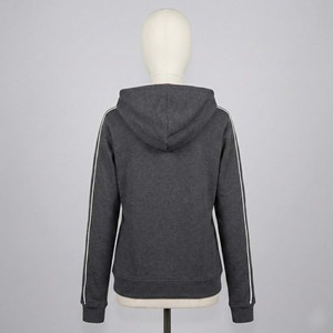 Sweat à capuche en molleton gris anthracite avec bande réfléchissante 3M blanche sur les manches et les côtés, pull décontracté pour l'hiver et l'automne, 100% coton - Product Image 2
