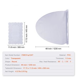 Copertura Protettiva per Tavolo in PVC Trasparente da 48 Pollici/1230 mm, Spessore 1,5 mm, Impermeabile, Protezione per Mobili da Scrivania - Product Image 4