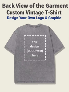 Camisetas Gráficas Transpirables de Tallas Grandes Personalizadas para Hombre, Estampado Serigrafiado, Estilo Vintage, Lavado Ácido, Oversize, Desgastado - Product Image 4