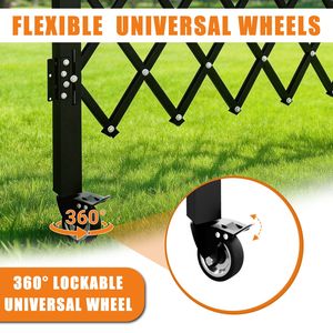 Cancello di Sicurezza Mobile Portatile Pieghevole ed Espandibile con Ruote Girevoli a 360 Gradi, Design Durevole e Bloccabile - Product Image 2