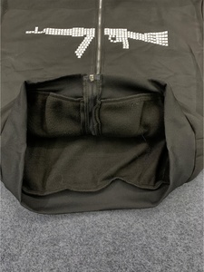 Sweat à capuche streetwear tendance, personnalisable avec étiquette privée, en molleton de coton pour hommes et femmes - Product Image 4