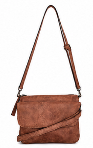 Bolso bandolera Gravs hecho a mano de cuero genuino estilo bohemio vintage para mujer, moda de primavera, bandolera con correa ajustable y cremallera - Product Image 4