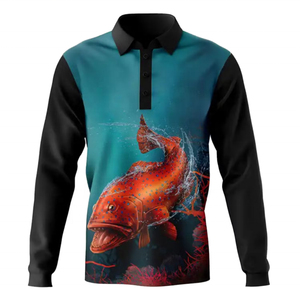 เสื้อโปโลแขนยาวแห้งเร็วสำหรับตกปลา รุ่นใหม่ พิมพ์ลายแบบซับลิเมชั่น ระบายอากาศได้ดี ชุดกีฬาลำลอง กันน้ำ - Product Image 1