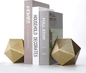 2 sujetalibros dorados con forma de lazo, sujetalibros de metal bonitos y resistentes, soporte decorativo para libros, esculturas decorativas, estatuas, adorno para estante de mesa - Product Image 4