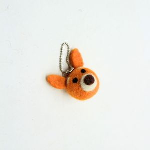 Handmade <b>Wool</b> Felt Deer Face Keychain Cute Animal Bag Charm - Product Image 3