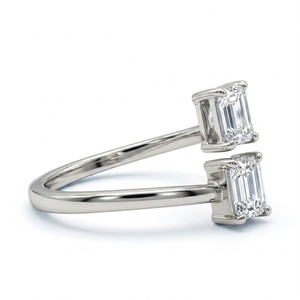 Princess & Radiant Cut <b>Diamond</b> <b>Ring</b> in PT950 Platinum | 1.00 CT Luxury Women's Jewelry - Product Image 3
