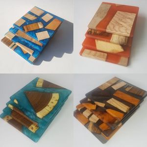 New Designer Wood Resin Joint <b>Coaster</b> <b>Set</b> For Kitchen Home Use Eco-Friendly Table Top Mats Pads Export Quality Wholesale Price - Product Image 2