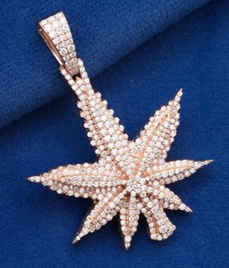 Colgante de Plata de Ley 925 con Baño de Rodio, Diamante Moissanita VVS de Corte Redondo, Brillante, Estilo Hip Hop, Lujoso, para Uso Diario - Product Image 2