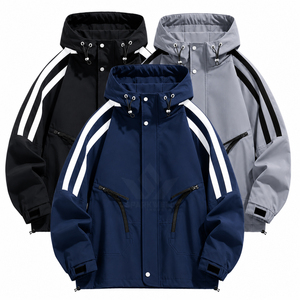<b>Men's</b> Hooded Stand Windproof Canvas <b>Racer</b> <b>Jacket</b> Full Zip Camouflage Pattern Lightweight Polyester Outdoor Sports Casual Autumn - Product Image 3