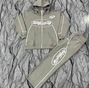 100% algodón liso polar sudadera de gran tamaño sudor y Jogging Deporte Pantalones de chándal traje Unisex chándal para la venta - Product Image 1